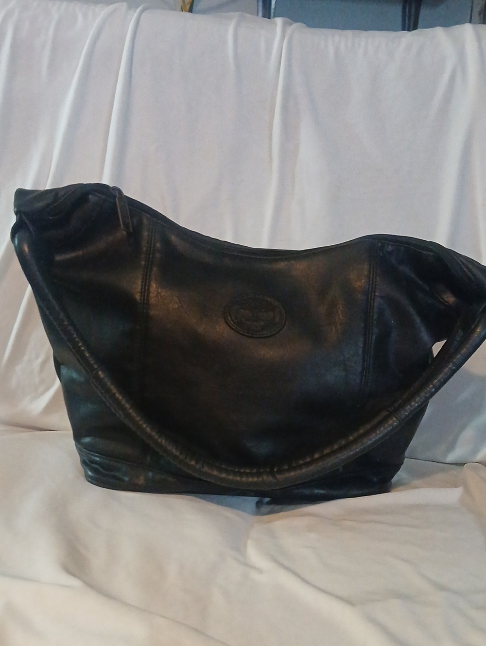 Classic Black Leather Hobo Bag